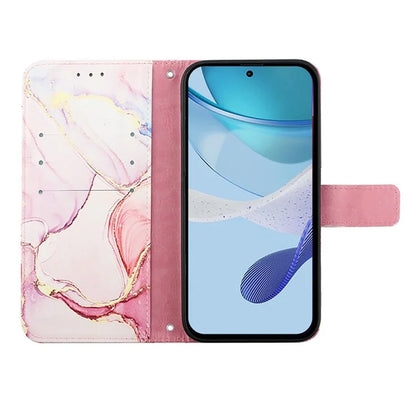 YB Pattern Printing Leather Series-6 For Realme 12 5G Magnetic Phone Case Wallet Cover with Shoulder Strap