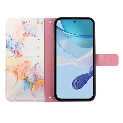 YB Pattern Printing Leather Series-6 For Realme 12 5G Magnetic Phone Case Wallet Cover with Shoulder Strap