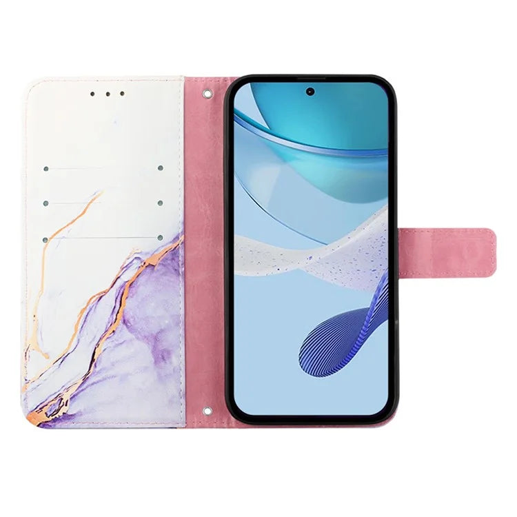 YB Pattern Printing Leather Series-6 For Realme 12 5G Magnetic Phone Case Wallet Cover with Shoulder Strap
