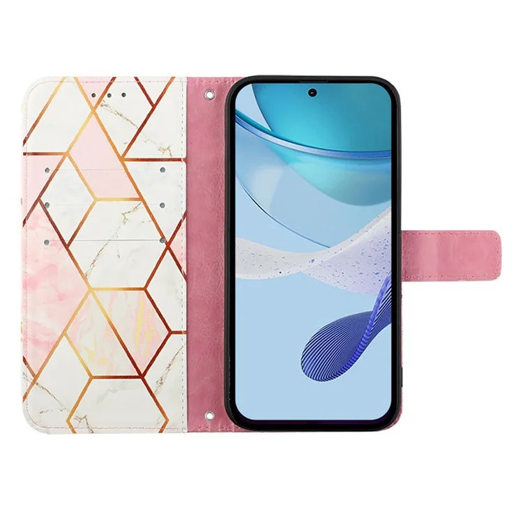 YB Pattern Printing Leather Series-6 For Realme 12 5G Magnetic Phone Case Wallet Cover with Shoulder Strap