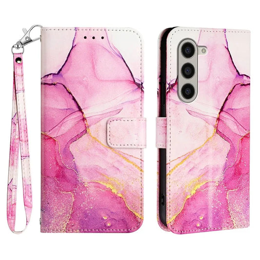 YB Pattern Printing Leather Series-5 For Samsung Galaxy Z Fold6 5G Case Flip Folio Marble Phone Cover