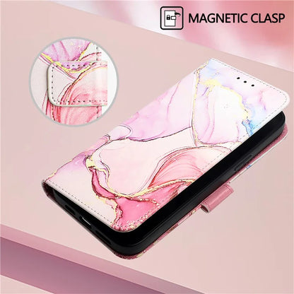 YB Pattern Printing Leather Series-5 For iPhone SE (2024) Wallet Case Leather Phone Cover with Strap