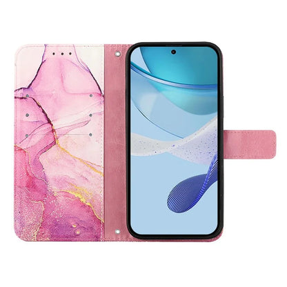 YB Pattern Printing Leather Series-5 For Realme 12 5G Case Marble Pattern Leather Phone Cover