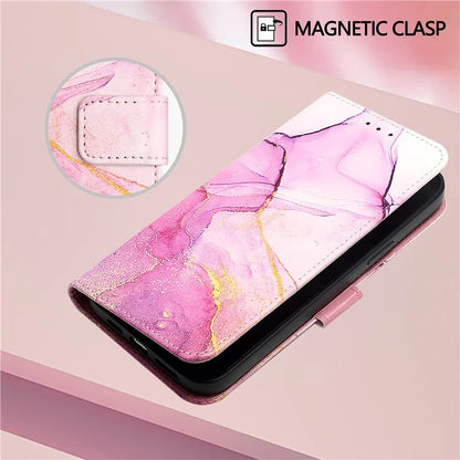 YB Pattern Printing Leather Series-5 For Realme 12 5G Case Marble Pattern Leather Phone Cover