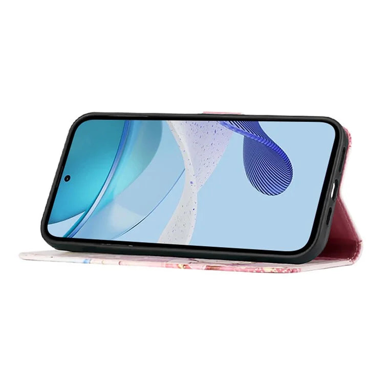 YB Pattern Printing Leather Series-5 For Realme 12 5G Case Marble Pattern Leather Phone Cover