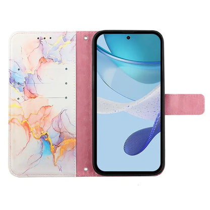YB Pattern Printing Leather Series-5 For Realme 12 5G Case Marble Pattern Leather Phone Cover