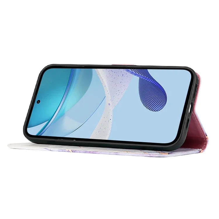 YB Pattern Printing Leather Series-5 For Realme 12 5G Case Marble Pattern Leather Phone Cover