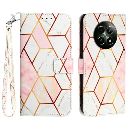 YB Pattern Printing Leather Series-5 For Realme 12 5G Case Marble Pattern Leather Phone Cover