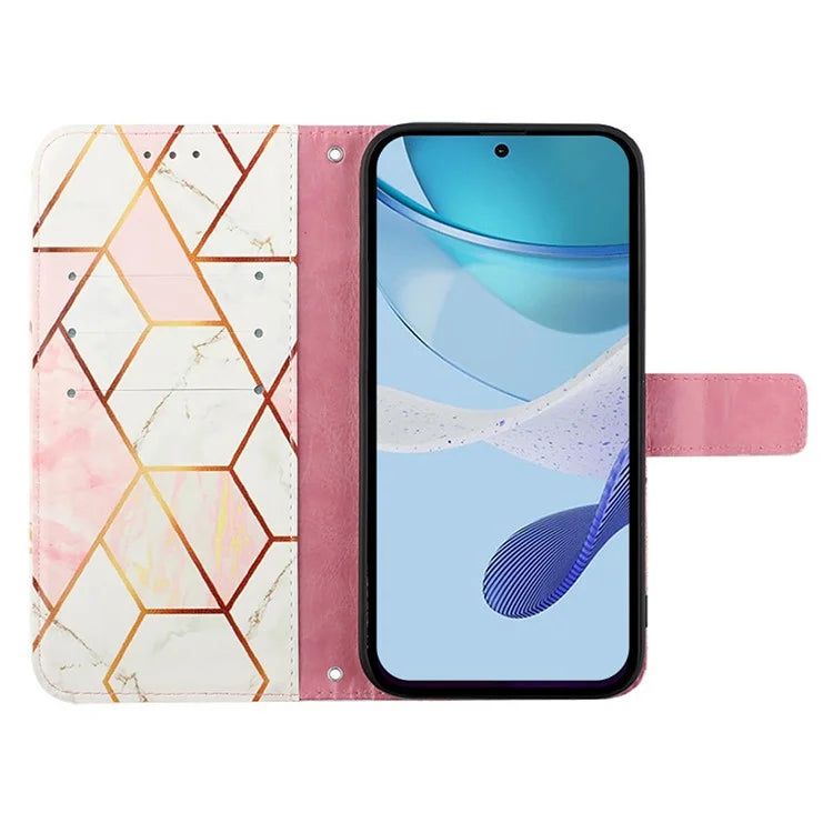 YB Pattern Printing Leather Series-5 For Realme 12 5G Case Marble Pattern Leather Phone Cover
