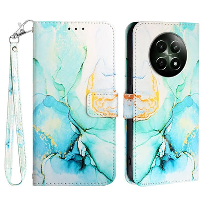 YB Pattern Printing Leather Series-5 For Realme 12 5G Case Marble Pattern Leather Phone Cover