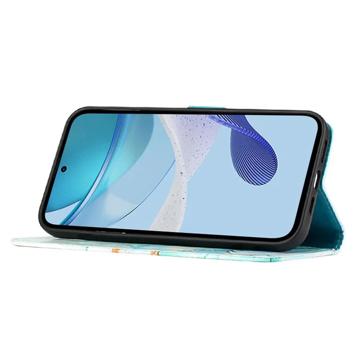 YB Pattern Printing Leather Series-5 For Realme 12 5G Case Marble Pattern Leather Phone Cover