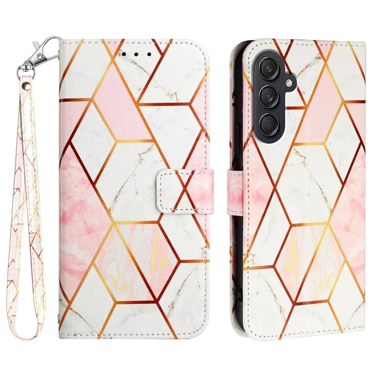 For Samsung Galaxy M55 5G / C55 5G / F55 5G Case Leather Wallet Phone Cover with Strap