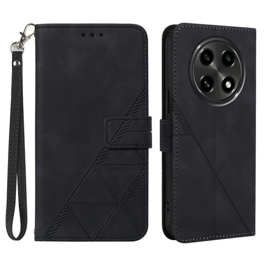 YB Imprinting Series-1 For Oppo A2 Pro 5G / A3 Pro (China) 5G Case PU Leather Wrist Strap Magnetic Closure Phone Cover