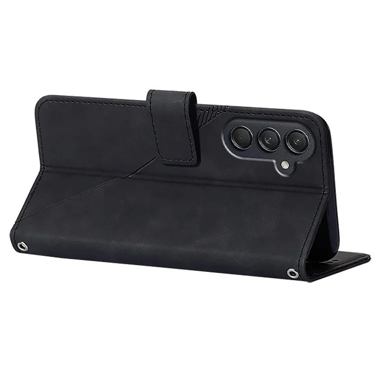 For Samsung Galaxy M55 5G / C55 5G / F55 5G Case Magnetic Closure PU Leather Phone Cover with Wrist Strap