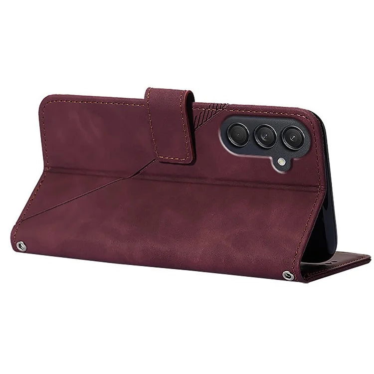 For Samsung Galaxy M55 5G / C55 5G / F55 5G Case Magnetic Closure PU Leather Phone Cover with Wrist Strap
