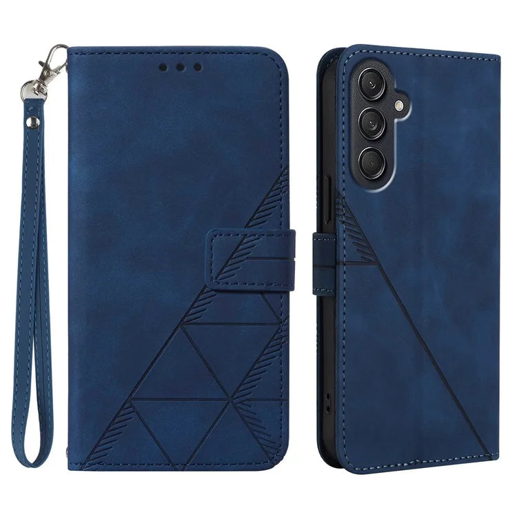 For Samsung Galaxy M55 5G / C55 5G / F55 5G Case Magnetic Closure PU Leather Phone Cover with Wrist Strap