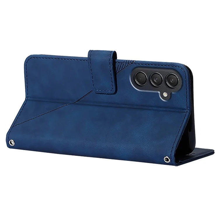 For Samsung Galaxy M55 5G / C55 5G / F55 5G Case Magnetic Closure PU Leather Phone Cover with Wrist Strap