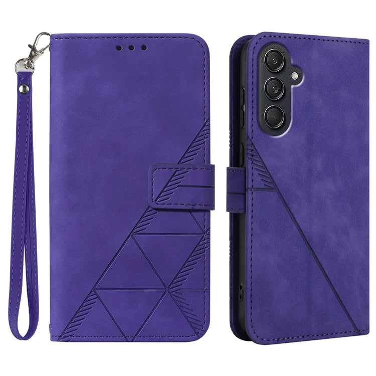For Samsung Galaxy M55 5G / C55 5G / F55 5G Case Magnetic Closure PU Leather Phone Cover with Wrist Strap