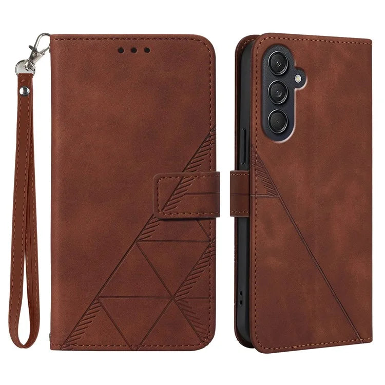 For Samsung Galaxy M55 5G / C55 5G / F55 5G Case Magnetic Closure PU Leather Phone Cover with Wrist Strap