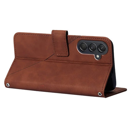 For Samsung Galaxy M55 5G / C55 5G / F55 5G Case Magnetic Closure PU Leather Phone Cover with Wrist Strap