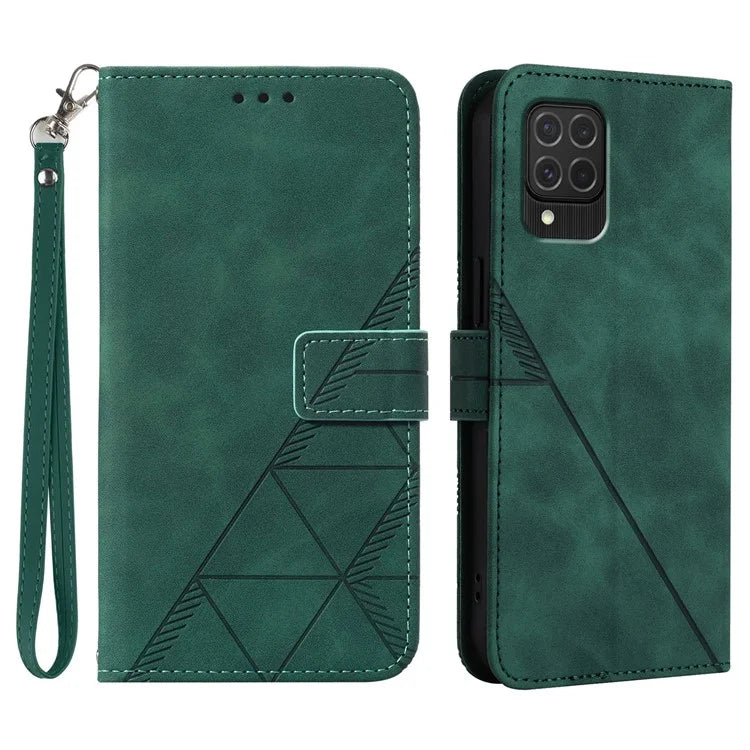 YB Imprinting Series-1 For Samsung Galaxy M62 / F62 Wallet Case Leather Magnetic Clasp Phone Coverish Green