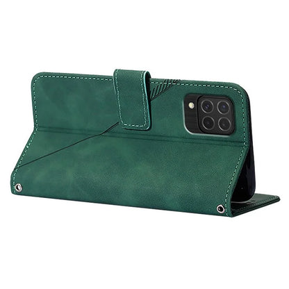 YB Imprinting Series-1 For Samsung Galaxy M62 / F62 Wallet Case Leather Magnetic Clasp Phone Coverish Green