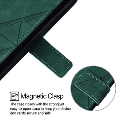 YB Imprinting Series-1 For Samsung Galaxy M62 / F62 Wallet Case Leather Magnetic Clasp Phone Coverish Green