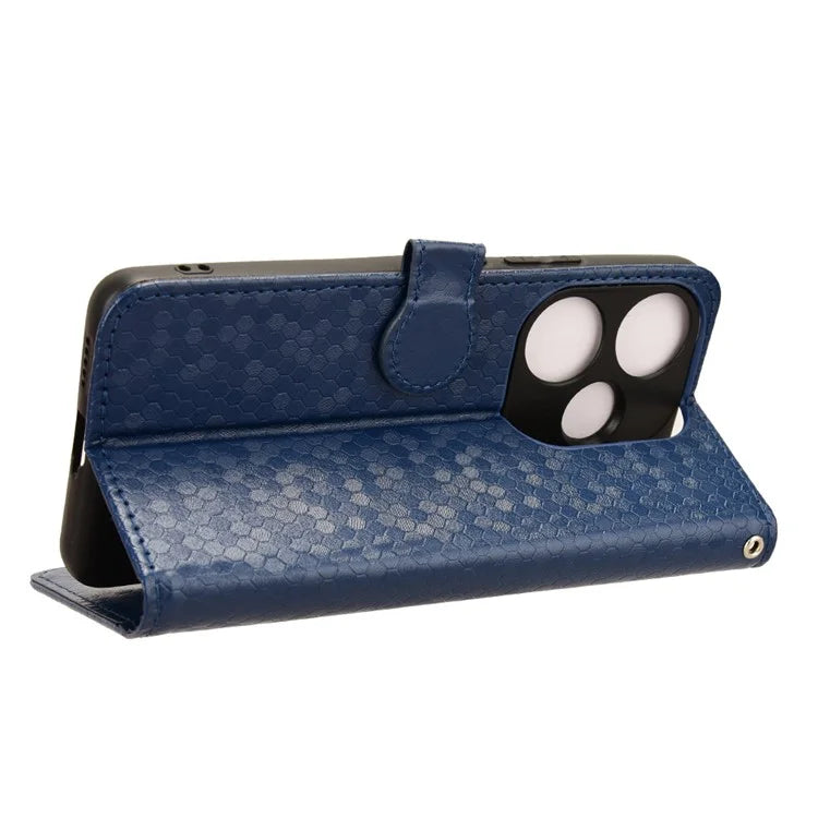 For Xiaomi Redmi Turbo 3 5G / Poco F6 5G Leather Case 3 Card Holder Slots Dots Pattern Phone Cover