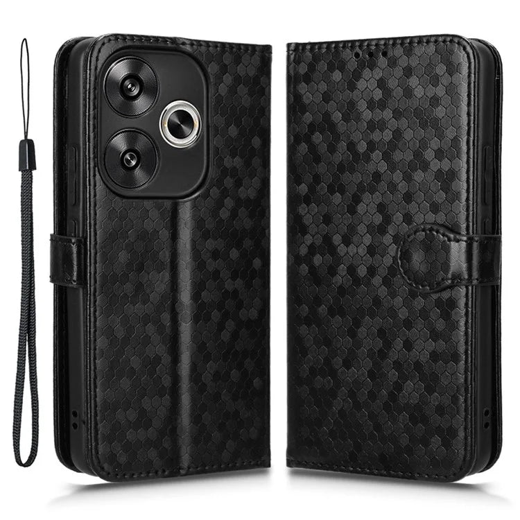 For Xiaomi Redmi Turbo 3 5G / Poco F6 5G Leather Case 3 Card Holder Slots Dots Pattern Phone Cover