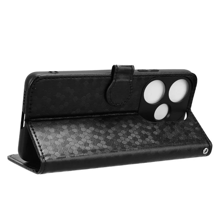 For Xiaomi Redmi Turbo 3 5G / Poco F6 5G Leather Case 3 Card Holder Slots Dots Pattern Phone Cover