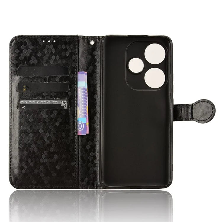 For Xiaomi Redmi Turbo 3 5G / Poco F6 5G Leather Case 3 Card Holder Slots Dots Pattern Phone Cover