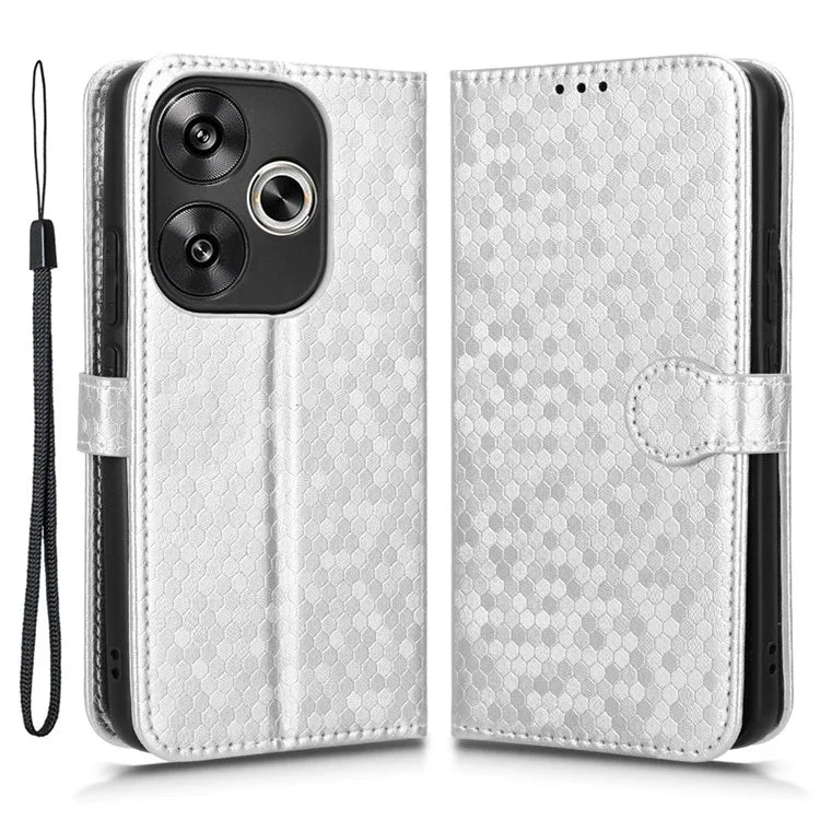 For Xiaomi Redmi Turbo 3 5G / Poco F6 5G Leather Case 3 Card Holder Slots Dots Pattern Phone Cover