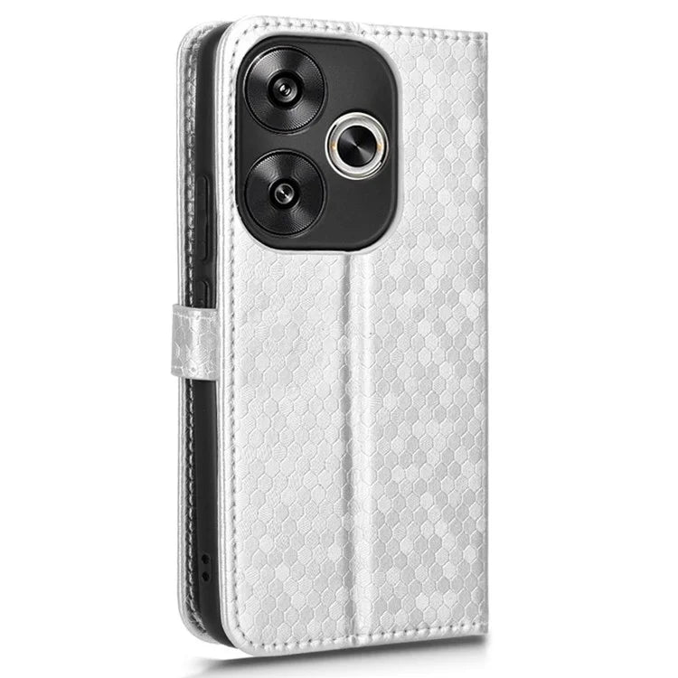 For Xiaomi Redmi Turbo 3 5G / Poco F6 5G Leather Case 3 Card Holder Slots Dots Pattern Phone Cover