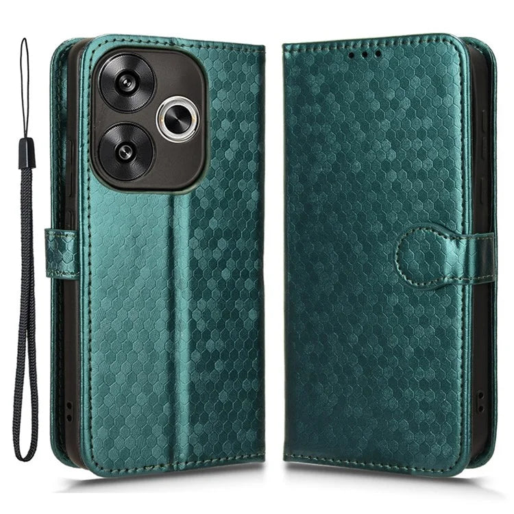 For Xiaomi Redmi Turbo 3 5G / Poco F6 5G Leather Case 3 Card Holder Slots Dots Pattern Phone Cover