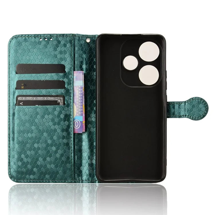 For Xiaomi Redmi Turbo 3 5G / Poco F6 5G Leather Case 3 Card Holder Slots Dots Pattern Phone Cover