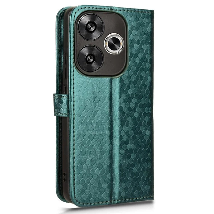 For Xiaomi Redmi Turbo 3 5G / Poco F6 5G Leather Case 3 Card Holder Slots Dots Pattern Phone Cover