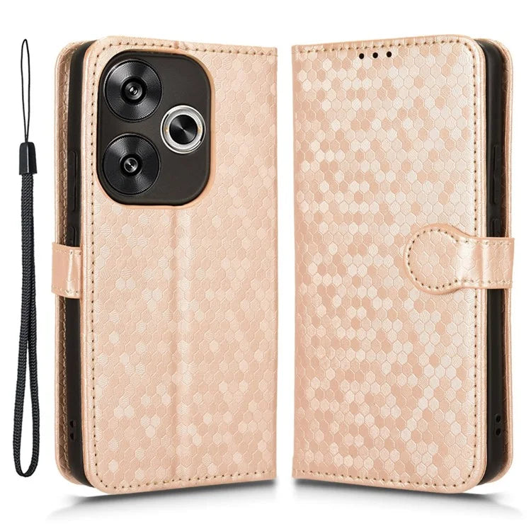 For Xiaomi Redmi Turbo 3 5G / Poco F6 5G Leather Case 3 Card Holder Slots Dots Pattern Phone Cover