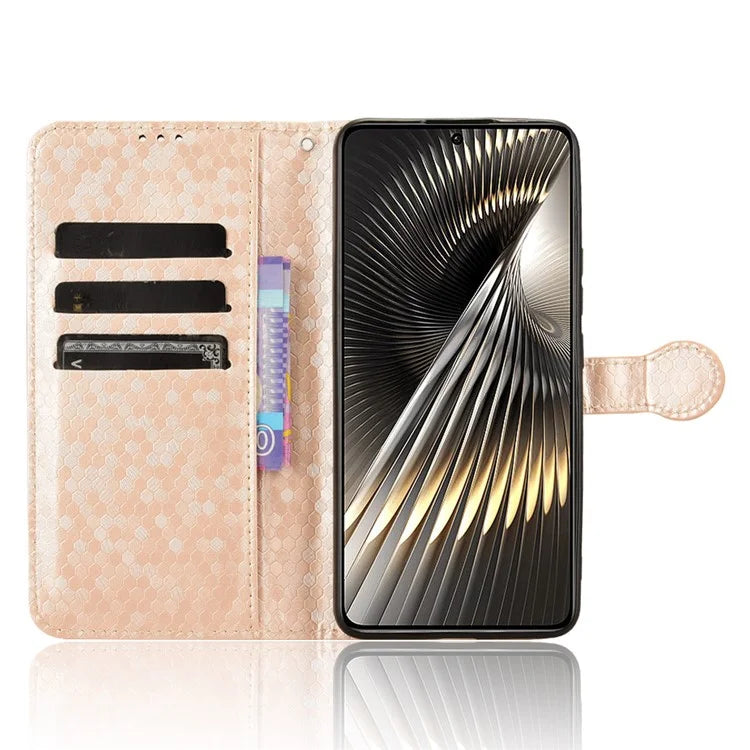 For Xiaomi Redmi Turbo 3 5G / Poco F6 5G Leather Case 3 Card Holder Slots Dots Pattern Phone Cover