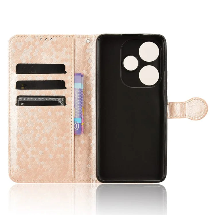 For Xiaomi Redmi Turbo 3 5G / Poco F6 5G Leather Case 3 Card Holder Slots Dots Pattern Phone Cover