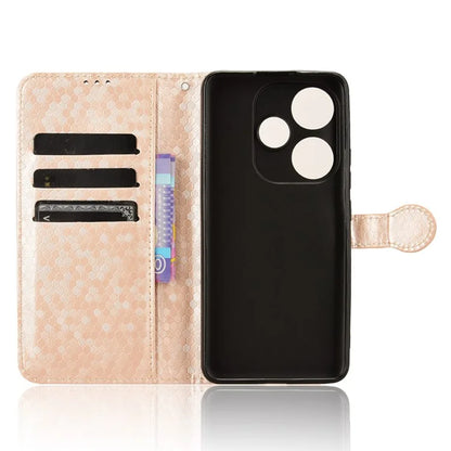 For Xiaomi Redmi Turbo 3 5G / Poco F6 5G Leather Case 3 Card Holder Slots Dots Pattern Phone Cover