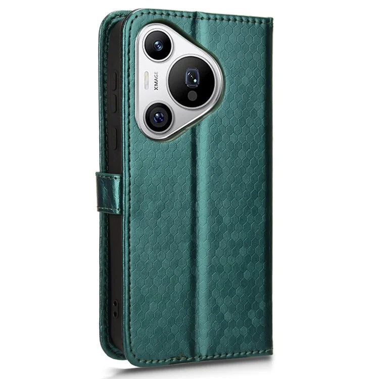 For Huawei Pura 70 Case PU Leather Dots Pattern Wallet Purse Phone Cover