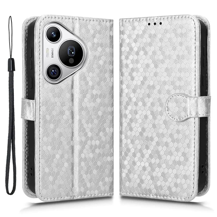 For Huawei Pura 70 Case PU Leather Dots Pattern Wallet Purse Phone Cover