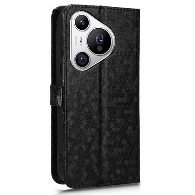 For Huawei Pura 70 Case PU Leather Dots Pattern Wallet Purse Phone Cover