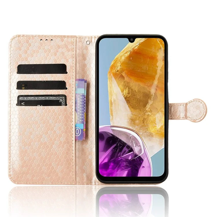 For Samsung Galaxy F15 5G / M15 5G Case Dots Imprinted Card Slot Bump Proof Phone Cover