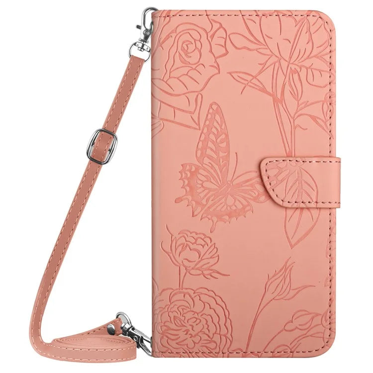 HT03 For Oppo A60 4G Leather Case Butterfly Flowers Crossbody Wallet Phone Cover