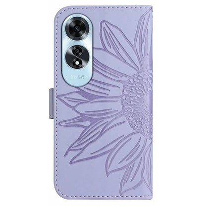 HT04 For Oppo A60 4G Case Sunflower Leather Wallet Phone Cover with Wrist Strap