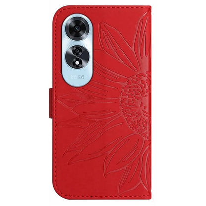 HT04 For Oppo A60 4G Case Sunflower Leather Wallet Phone Cover with Wrist Strap