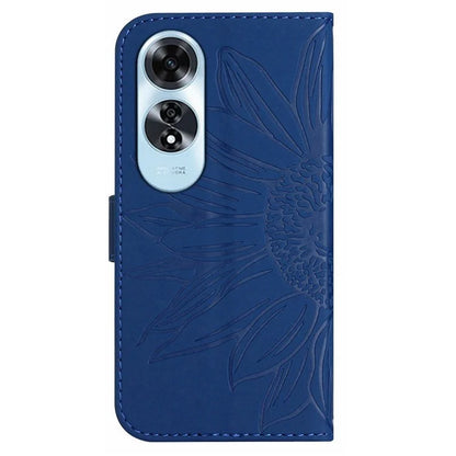 HT04 For Oppo A60 4G Case Sunflower Leather Wallet Phone Cover with Wrist Strap