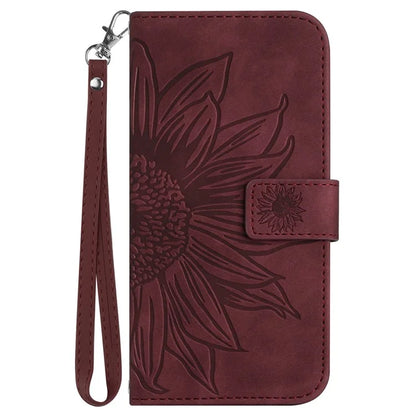HT04 For Oppo A60 4G Case Sunflower Leather Wallet Phone Cover with Wrist Strap
