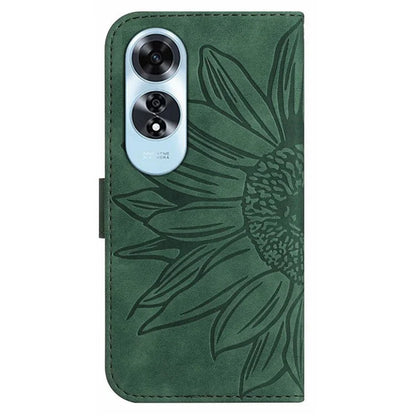 HT04 For Oppo A60 4G Case Sunflower Leather Wallet Phone Cover with Wrist Strap